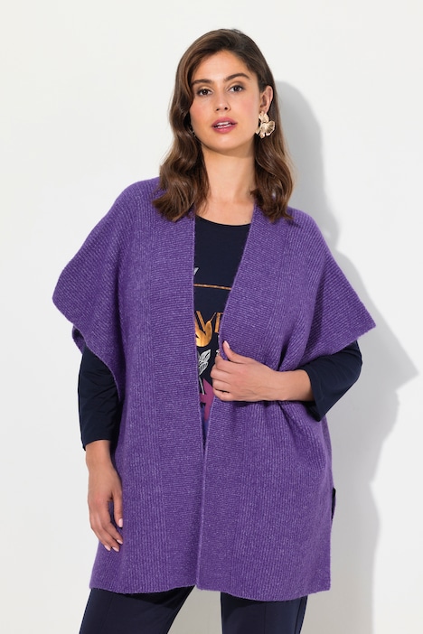Strickjacke, Oversized, offenes Modell, Halbarm
