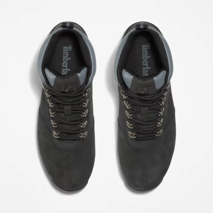 Bota Splitrock Nubuck Mid Hiker Masculina em Preto/Prata