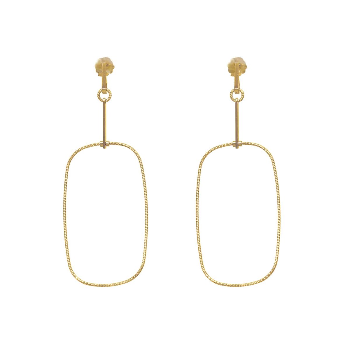 Boucles D'oreilles Forme Ovale En Argent Doré