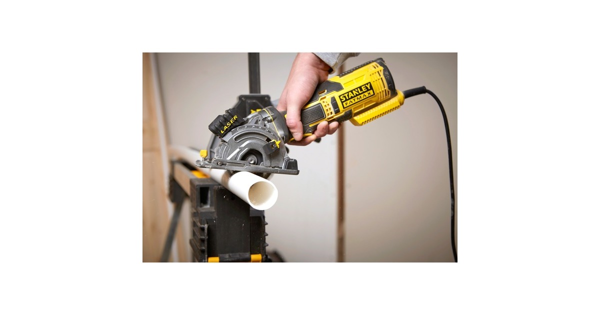 StanleyFATMAX 650W Multimateriaalzaag handcirkelzaag  (Geel/zwart, met koffer)