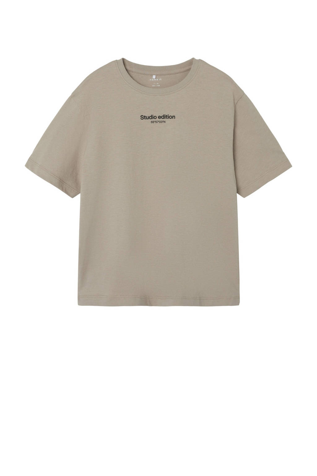 NAME IT T-shirt NKMBRODY met tekst zand