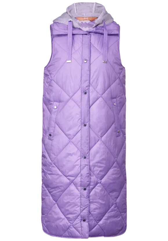 Gesteppte Long Weste - shiny lilac