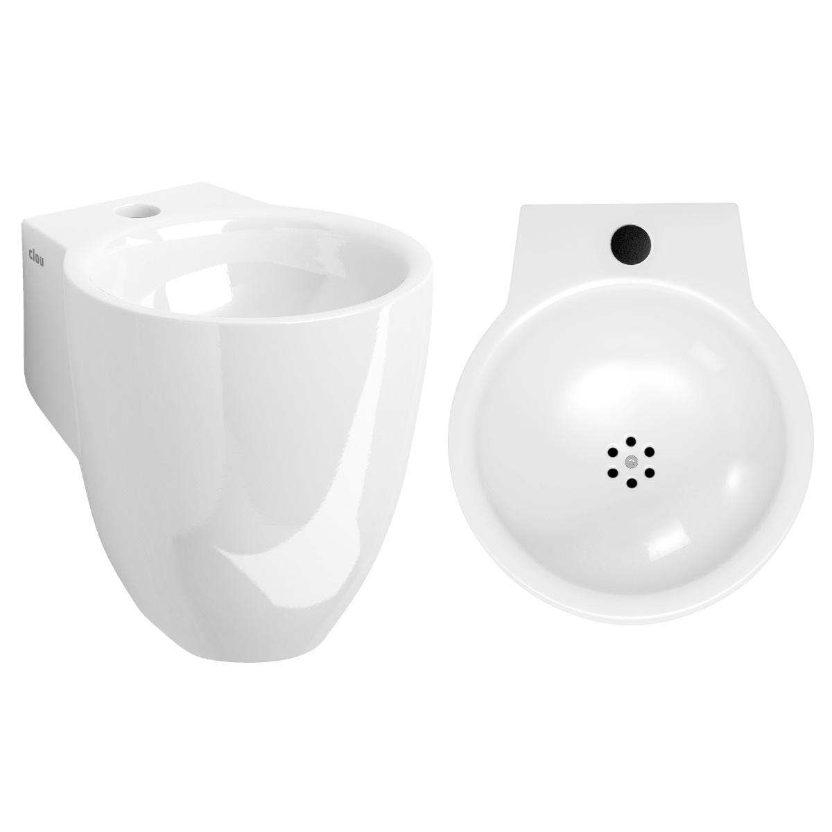 Clou Flush 6 keramische fontein 27cm met kraangat wit glans