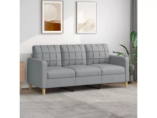 Canapé à 3 places Gris clair 180 cm Tissu
