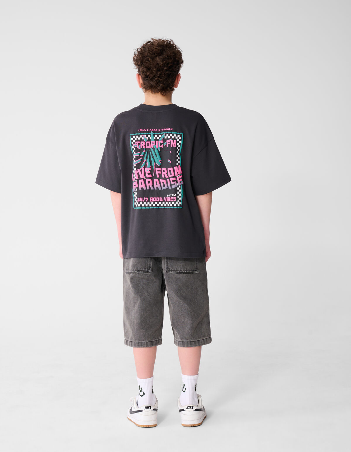 Sporty Denim Short Grijs