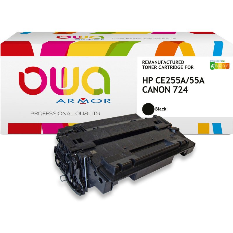 Toner remanufacturé OWA - standard - Noir - pour HP CE255A, CANON 724