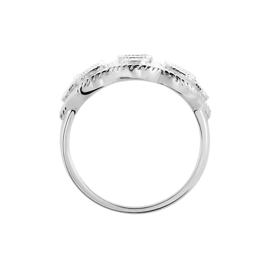 Bague Argent Blanc Boulonnaise Oxydes De Zirconium