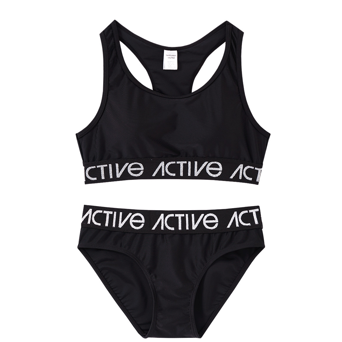 Beatwear Mädchen Bikini im sportlichen Stil schwarz