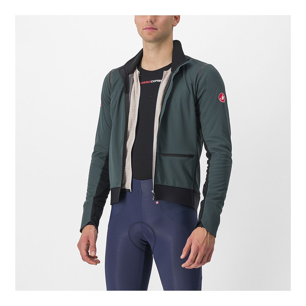 Castelli ALPHA DOPPIO ROS - Veste Homme rover green/black reflex/silver