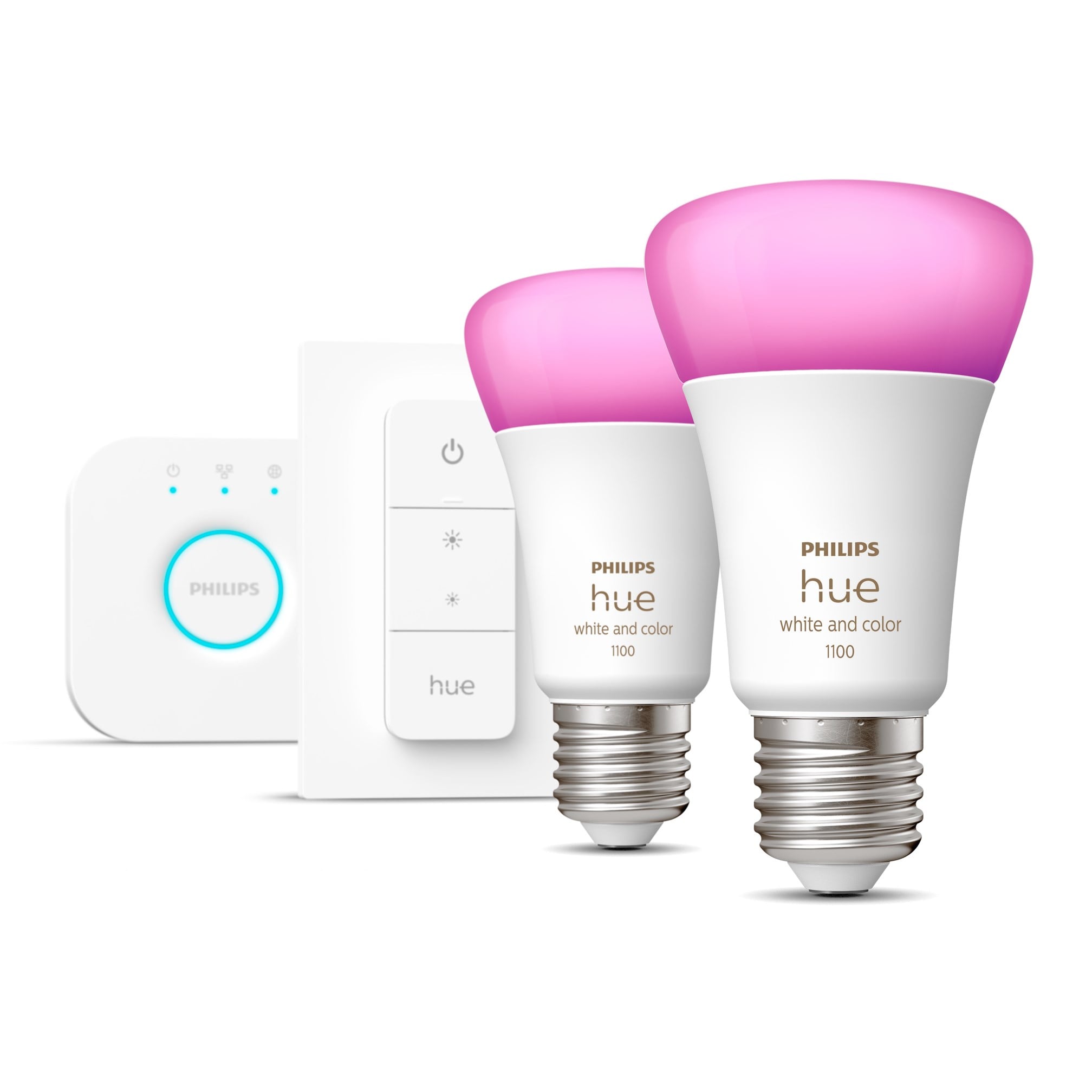 Philips Hue Color Ambiance Startpakke for smarte LED-pærer 2-pk.