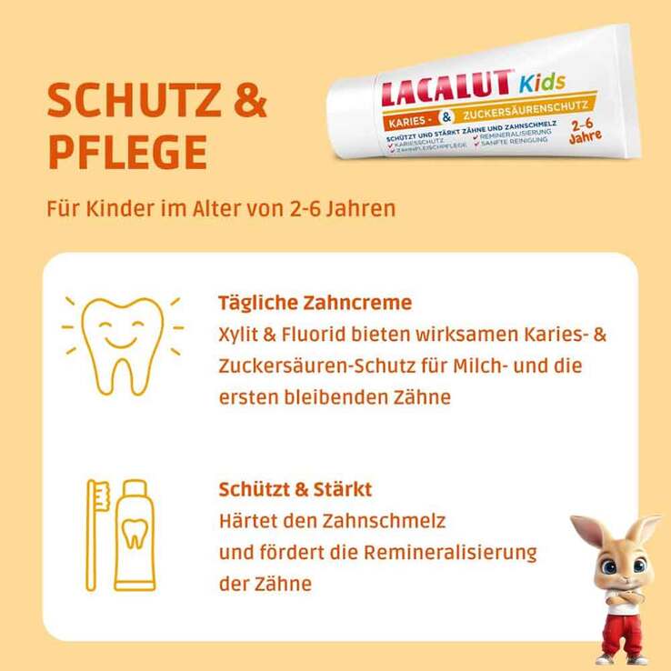Lacalut Kids Karies & Zuckersäurenschutz 2 - 6 Jahre, 55 ml