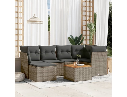 LES TENDANCES - Salon extérieur Salon de jardin-gris-6 places-62x62x69-439849