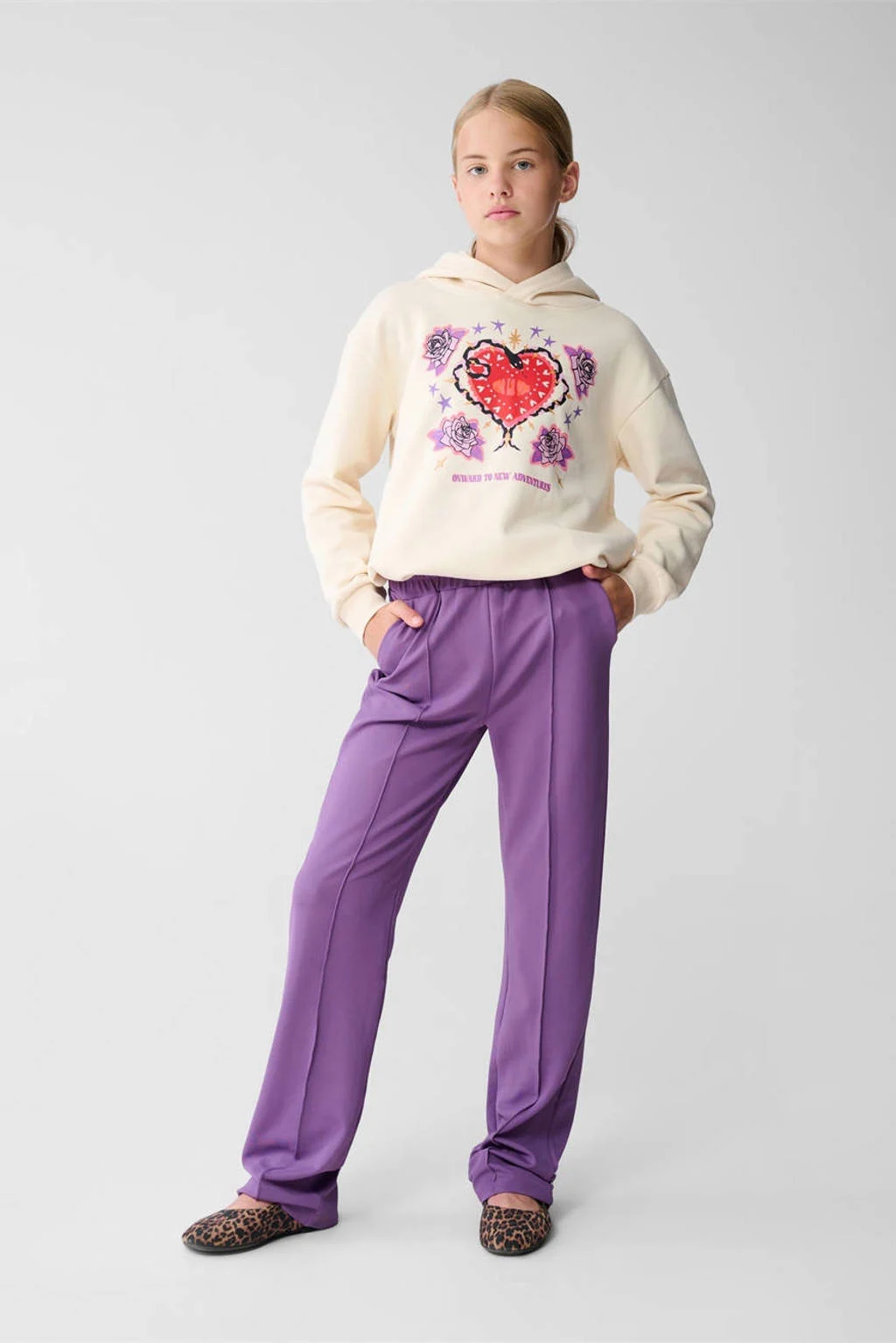 Shoeby wide leg casual broek paars