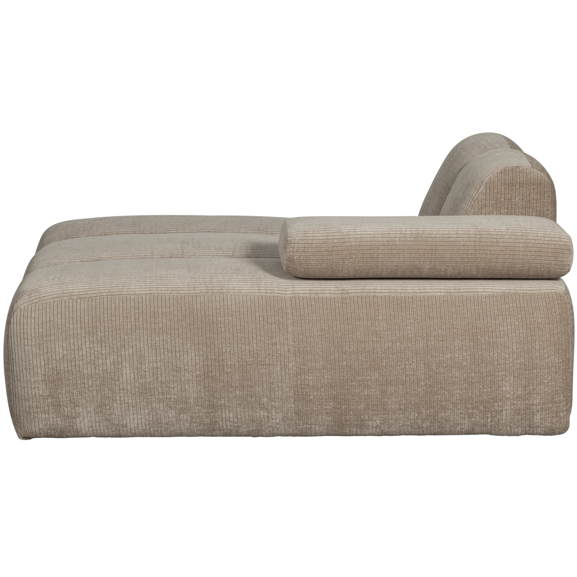 Chaise Longue Mojo Element Rechts - Geweven Ribstof - Donkerzand Mojo Chaise Longue Element Rechts - Geweven Ribstof - Donkerzand
