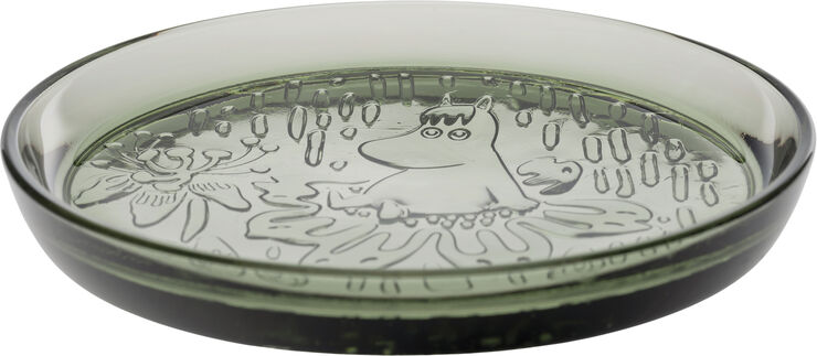 Moomin Arabia Mumi Glastallerken 17 cm Pine Green Fyrregrøn