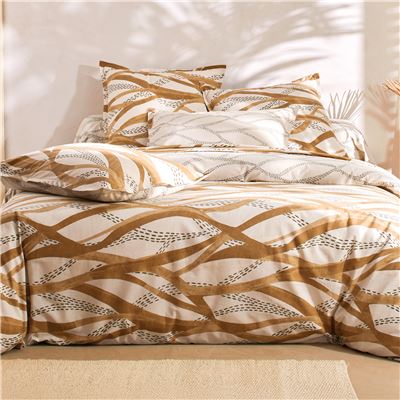 Linge de lit ondes graphiques