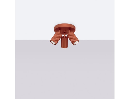 SOLLUX LIGHTING - Plafonnier karbon 3p rouge ocre