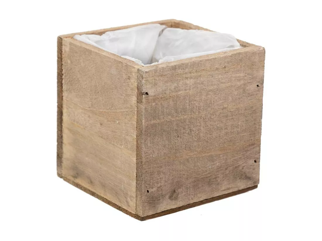 Coffret en bois marron 14x14x12h cm