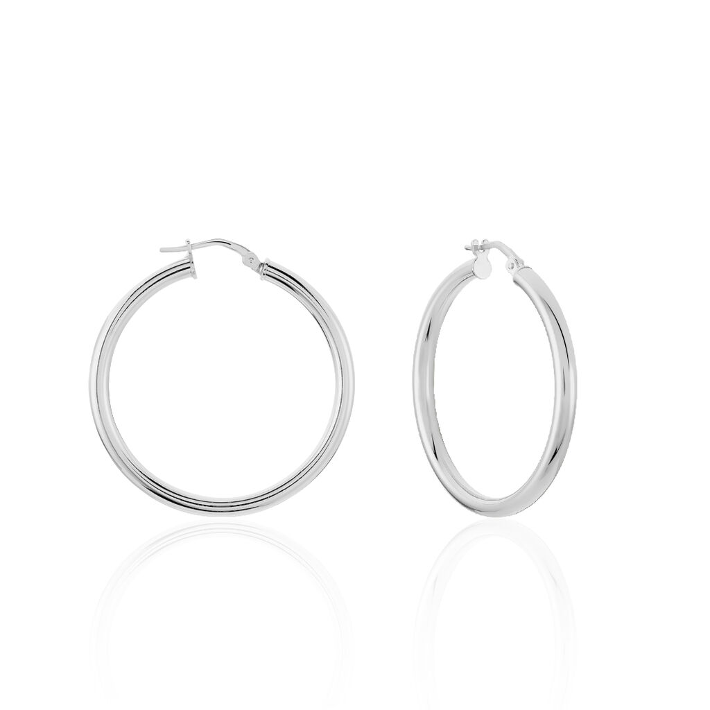 Créoles Argent Blanc Anne