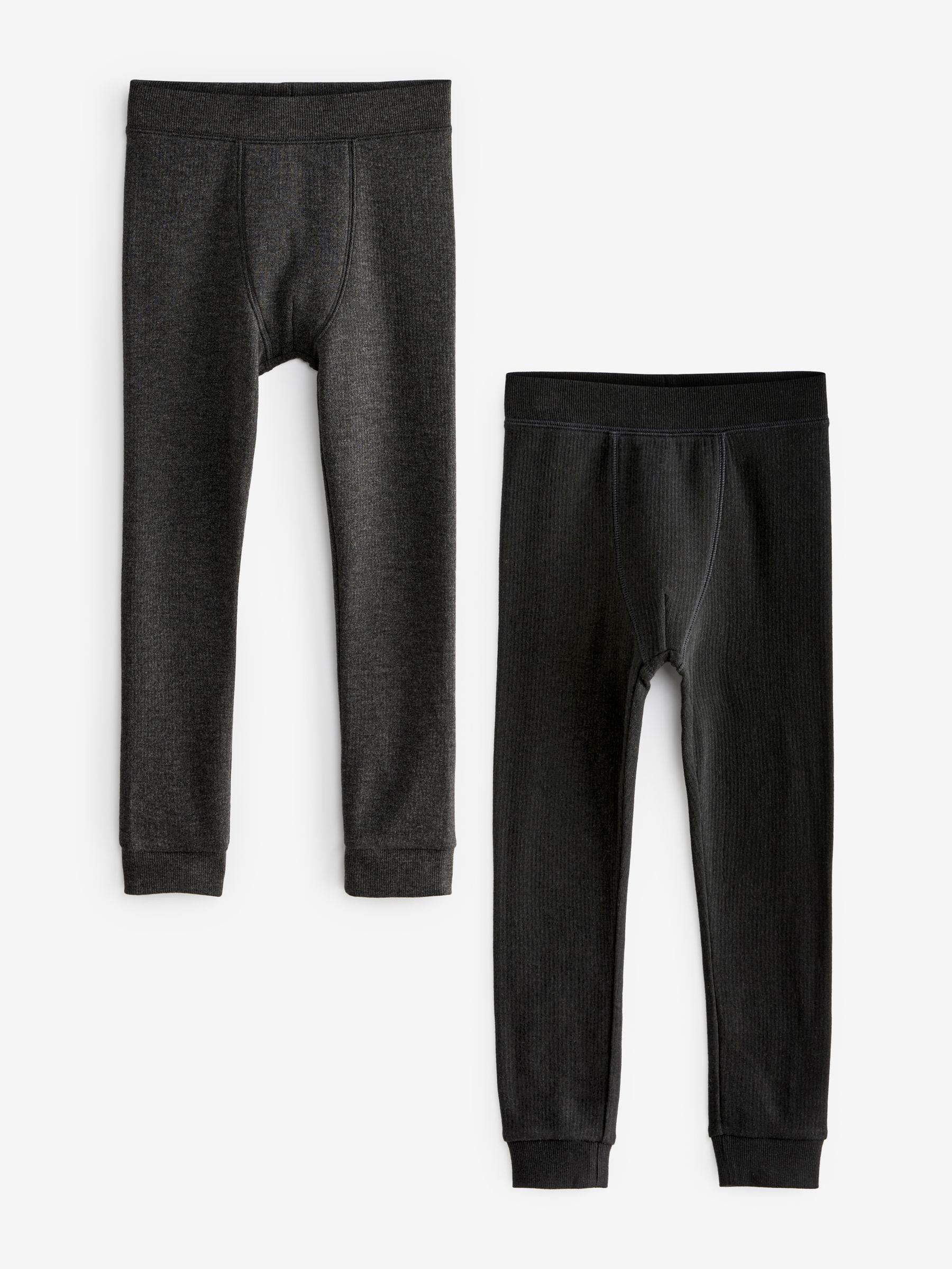 Zwart/antraciet - Verpakking van 2 thermische leggings (2-16 jr)