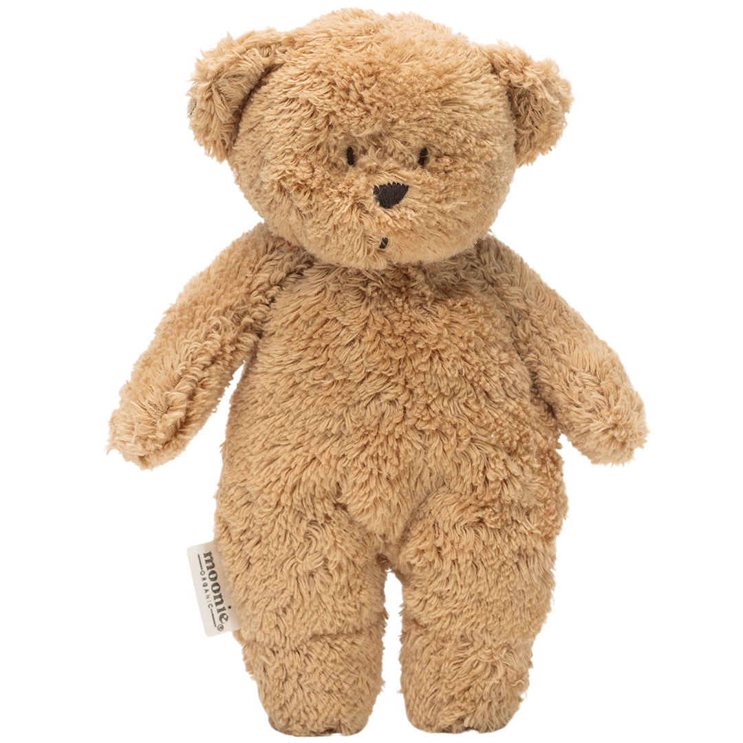 moonie sensorische knuffelbeer - cappuccino - 21 cm