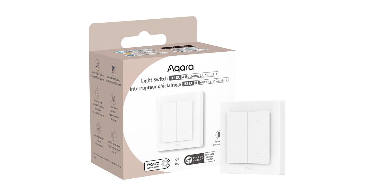 AqaraLight Switch H2 EU knop  (Wit, 4 knoppen)