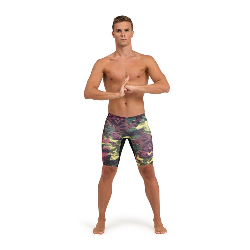 Arena HERO CAMO - Jammer de bain Homme black/red fandango multi