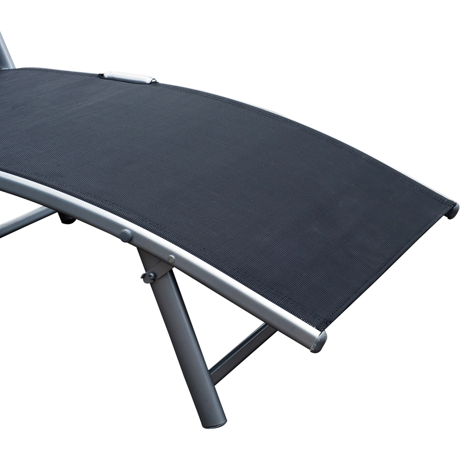 Outsunny Gartenliege mit Kissen schwarz