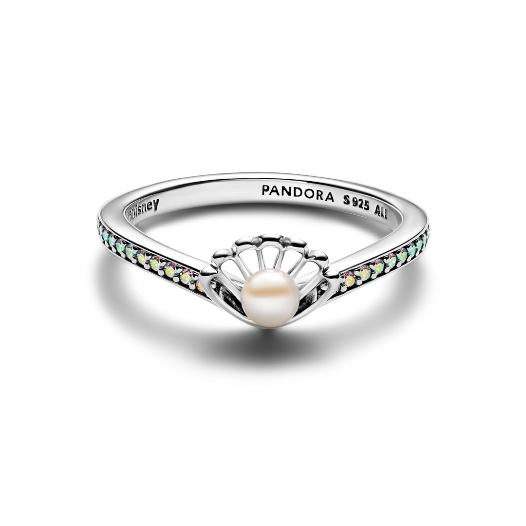 Pandora Disney Prinzessin Arielle Muschel Behandelte Süsswasserzuchtperle Ring 925 Silber