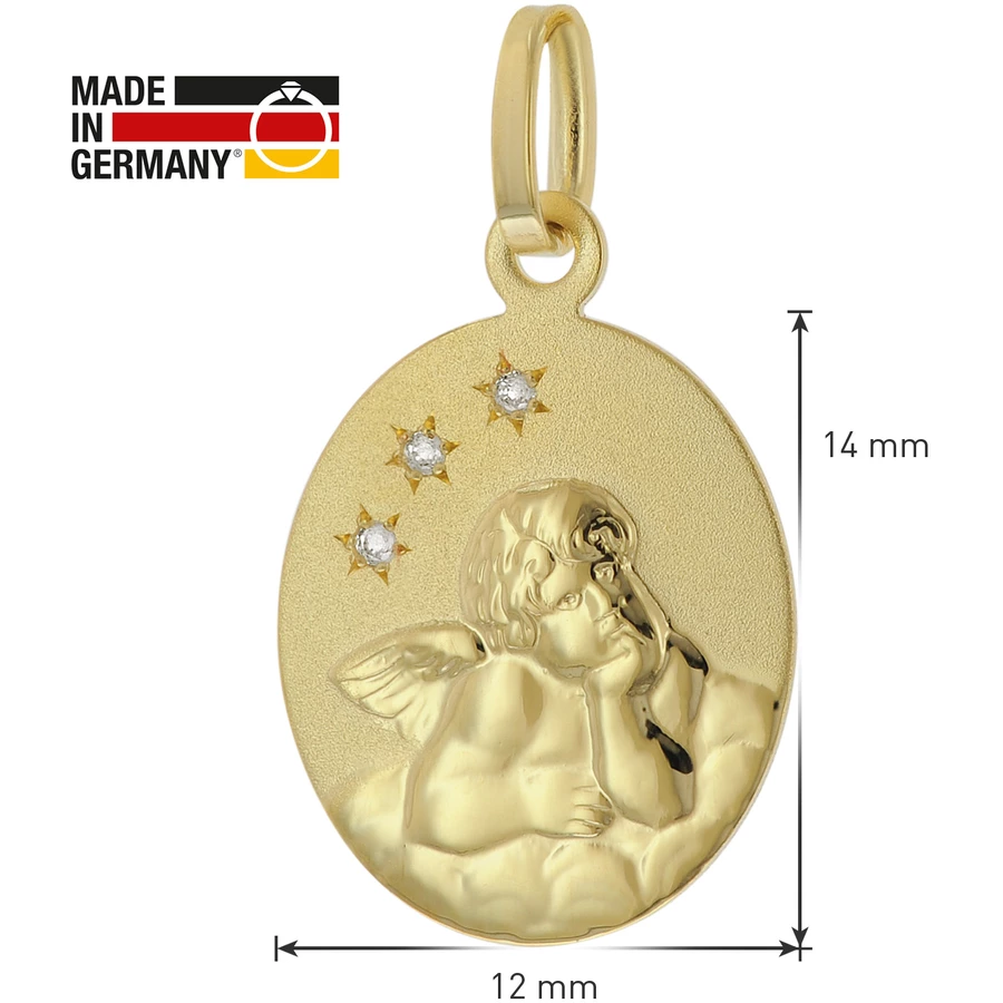 trendor Kinder-Halskette mit Schutzengel-Anhänger Gold 333 (8 Karat) gold