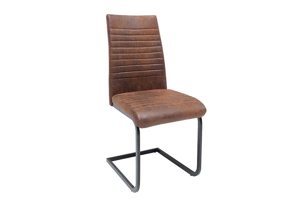 Industrial Freischwinger Stuhl APARTMENT antik braun mit Metallgestell