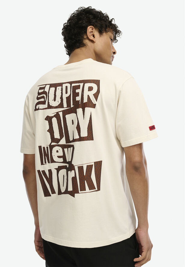 Superdry LO-FI PUNK GRAPHIC LOOSE TEE Cream