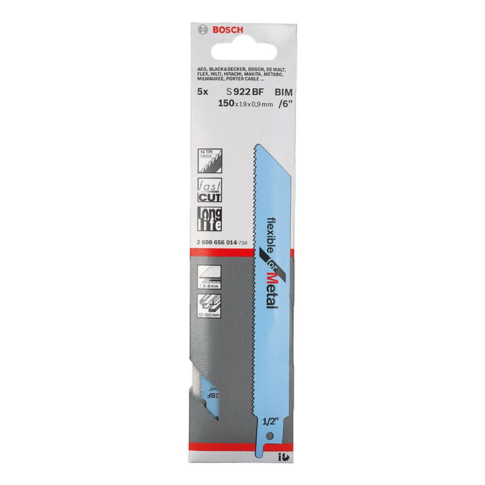 BAJONETTSAGBLAD BOSCH PROFESSIONAL S922 BF METALL 150MM 5-PK