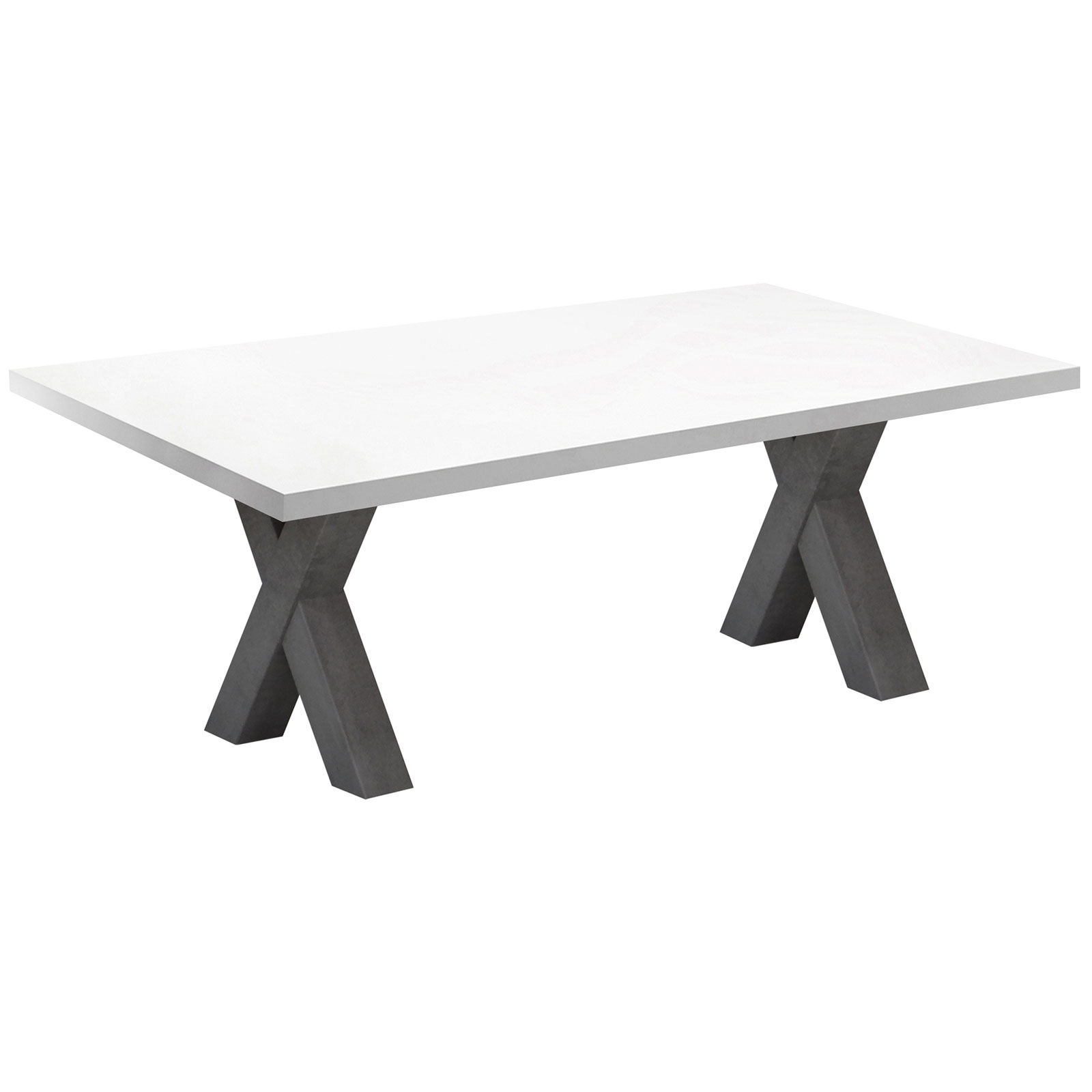 Couchtisch - Graphit-weiß matt - X-Gestell - 120x70 cm