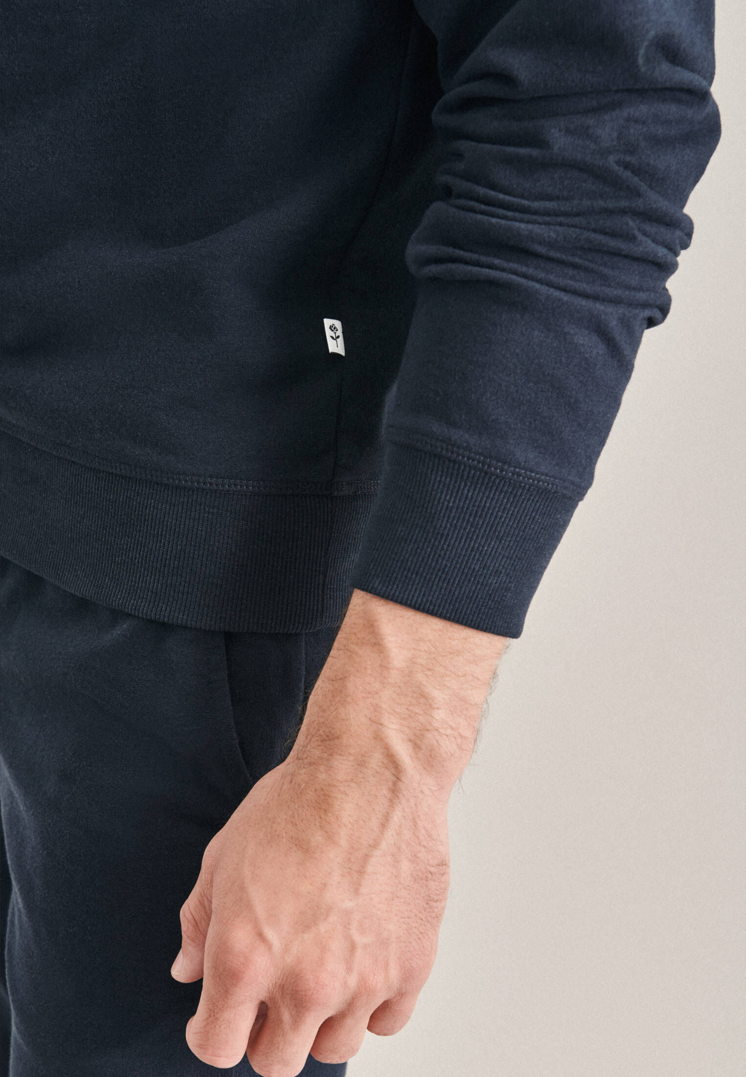 Seidensticker| Herren Sweat-Shirt Schwarze Rose