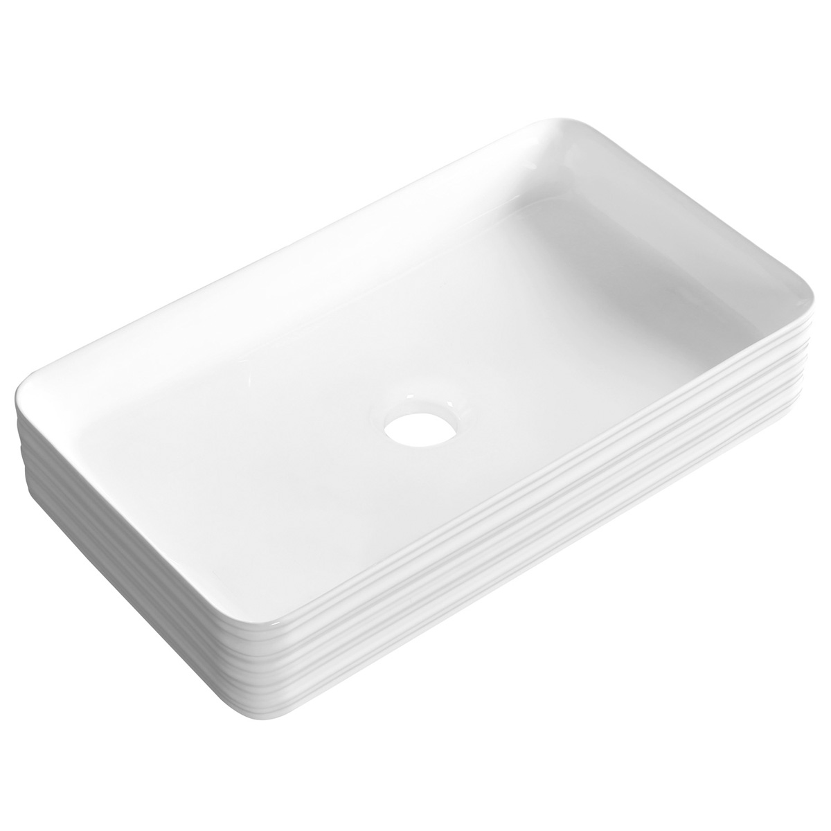 Kerra KR053 waskom rechthoekig glans wit 67.5x37.5x12cm