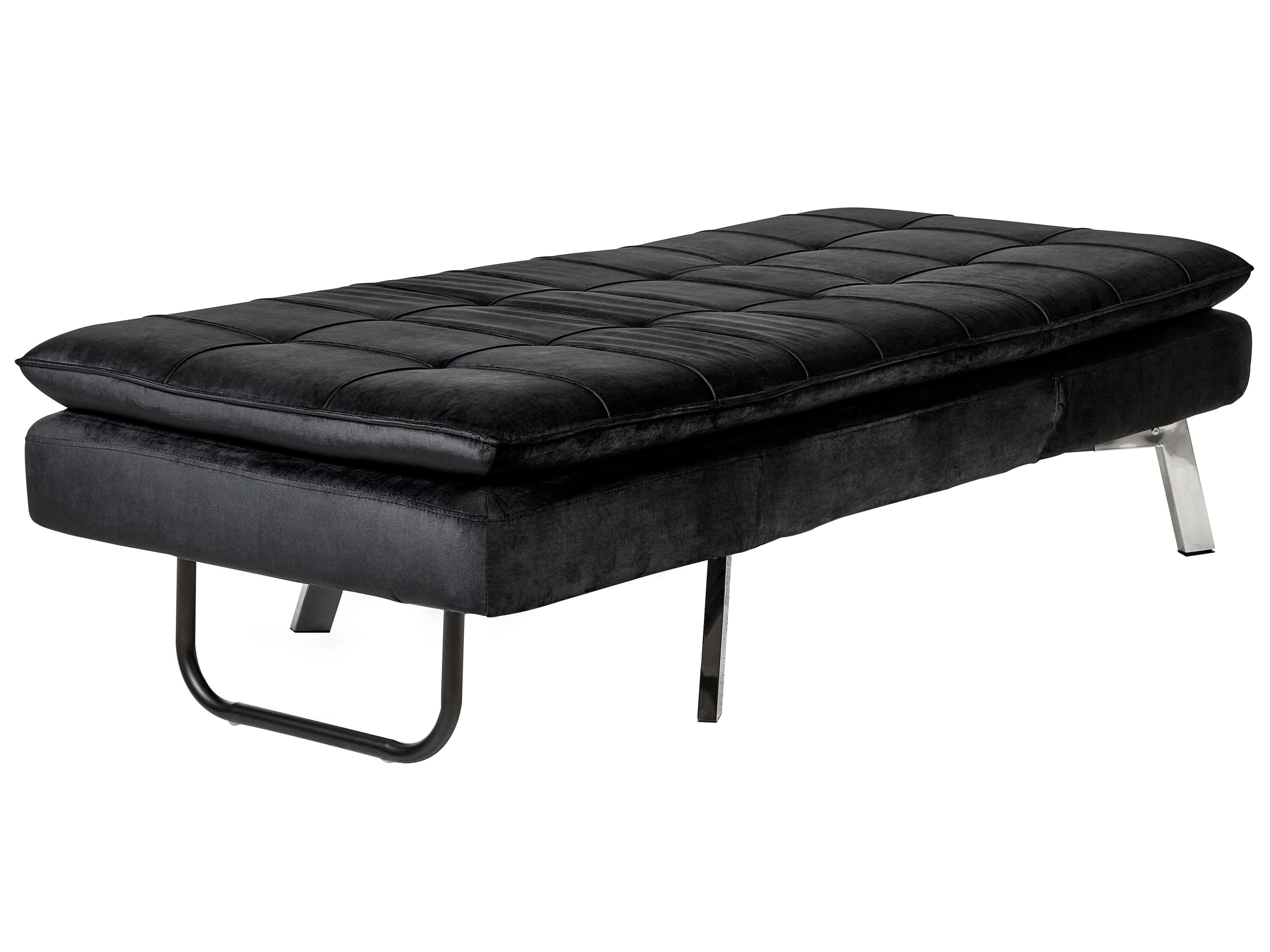 Chaise longue LOIRET Fluweel Zwart