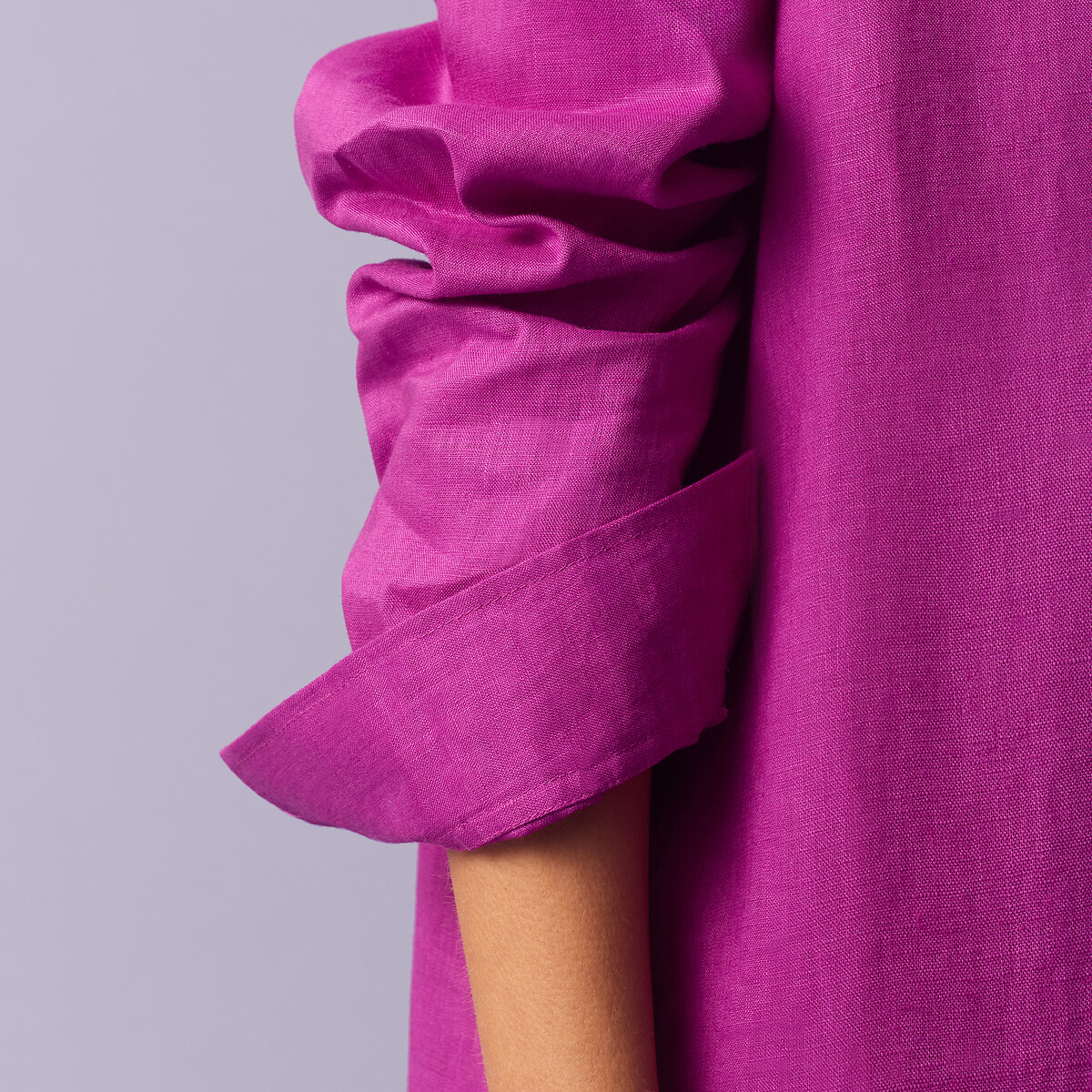 COLEÇÕES LA REDOUTE<br>Vestido longo com mangas compridas, em linho