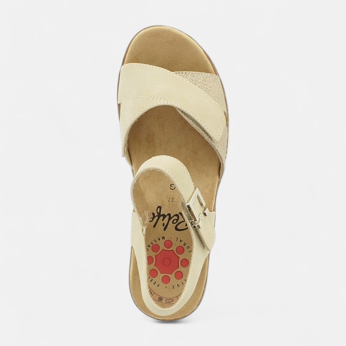 Sandales à talon compensé Femme beige