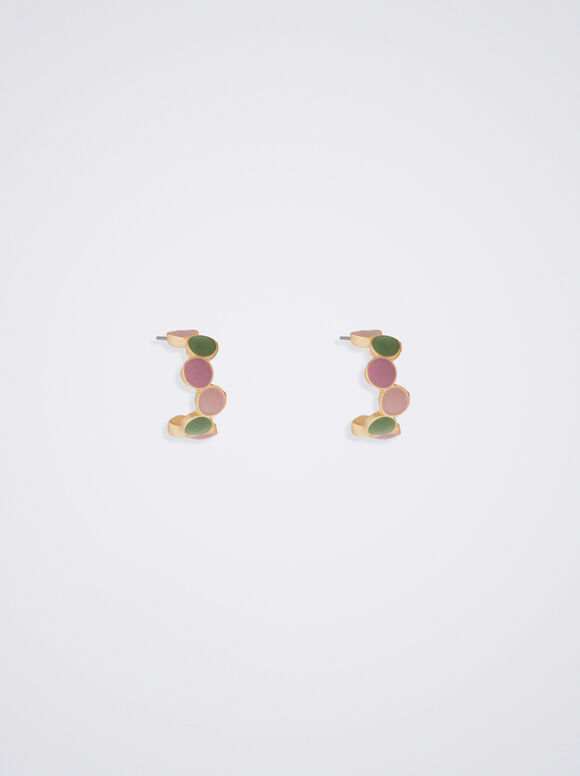 Brincos de argola esmaltados - Multicoloridos