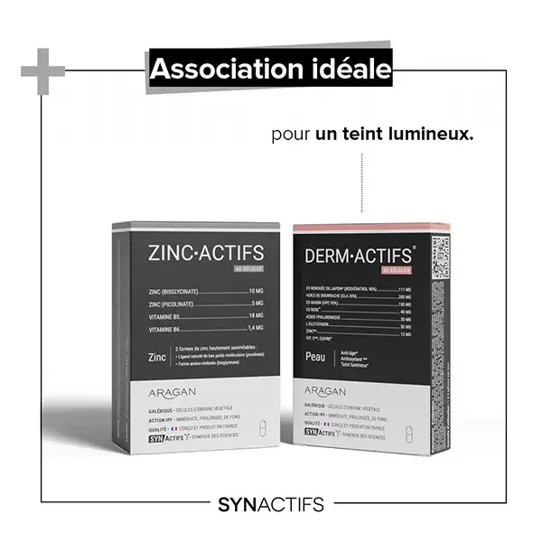 Aragan - Synactifs - Zincactifs® - Imunidade e Pele - Zinco - 60 cápsulas