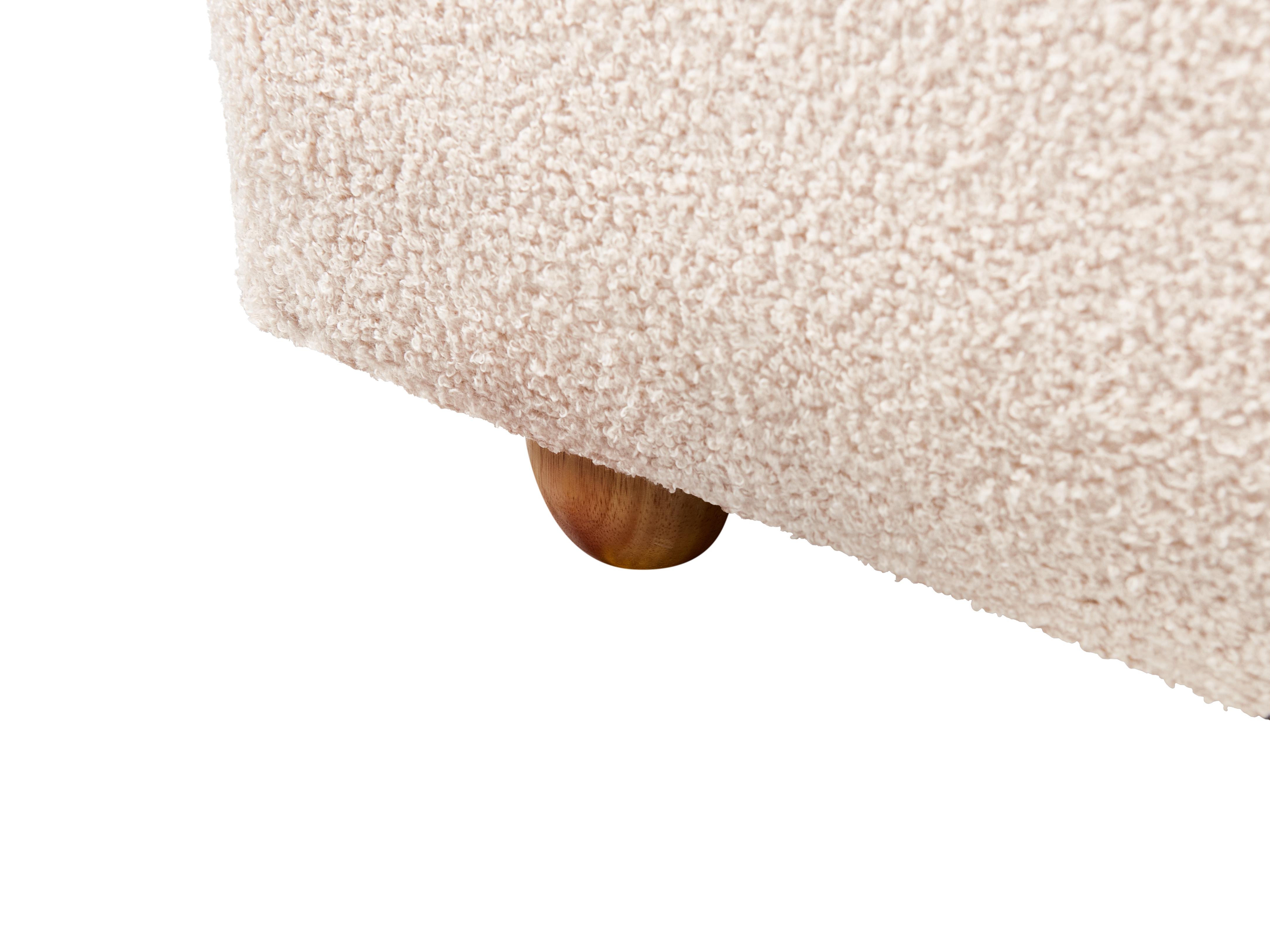Bed met opbergruimte Bouclé BLAGNAC 180 x 200 cm Lichtbeige
