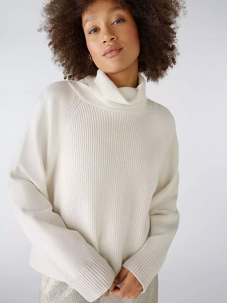 OUÍ Rollkragenpullover creme