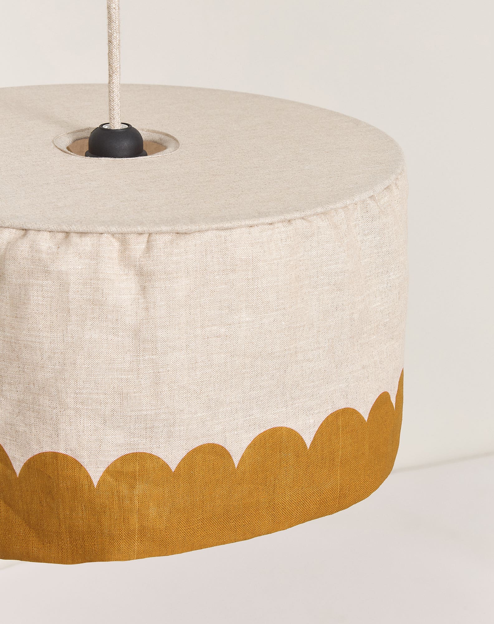 Abat-jour en lin pour suspension diam. 40cm vibes | Orange