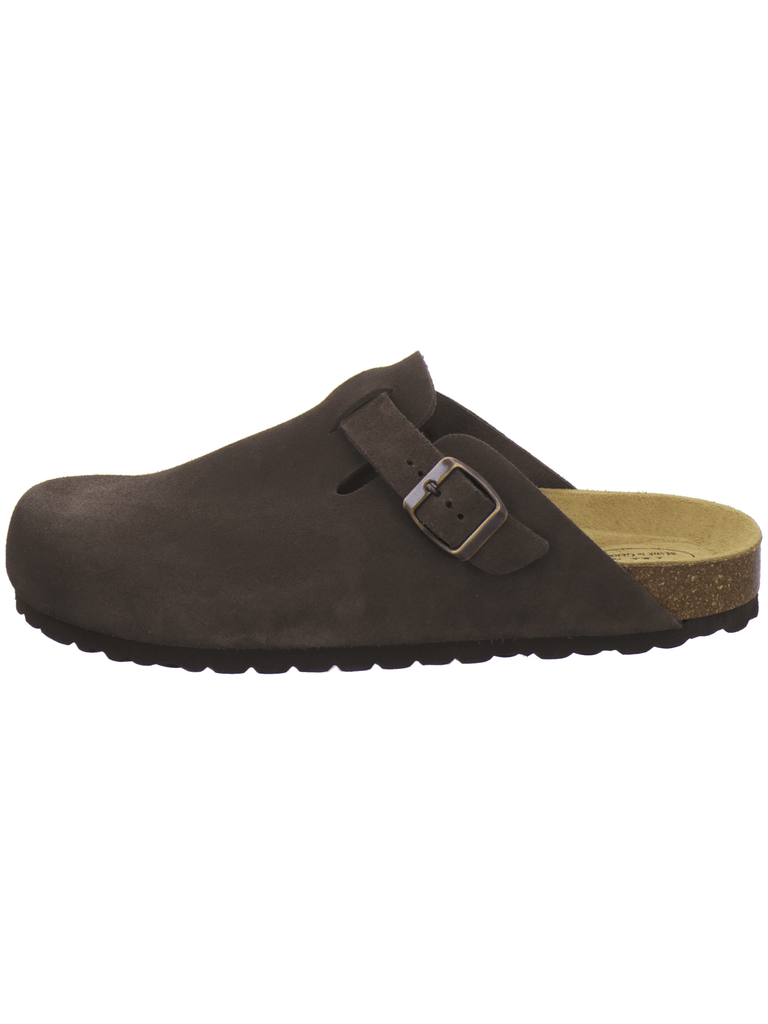 Clogs Herren Leder espresso Velour
