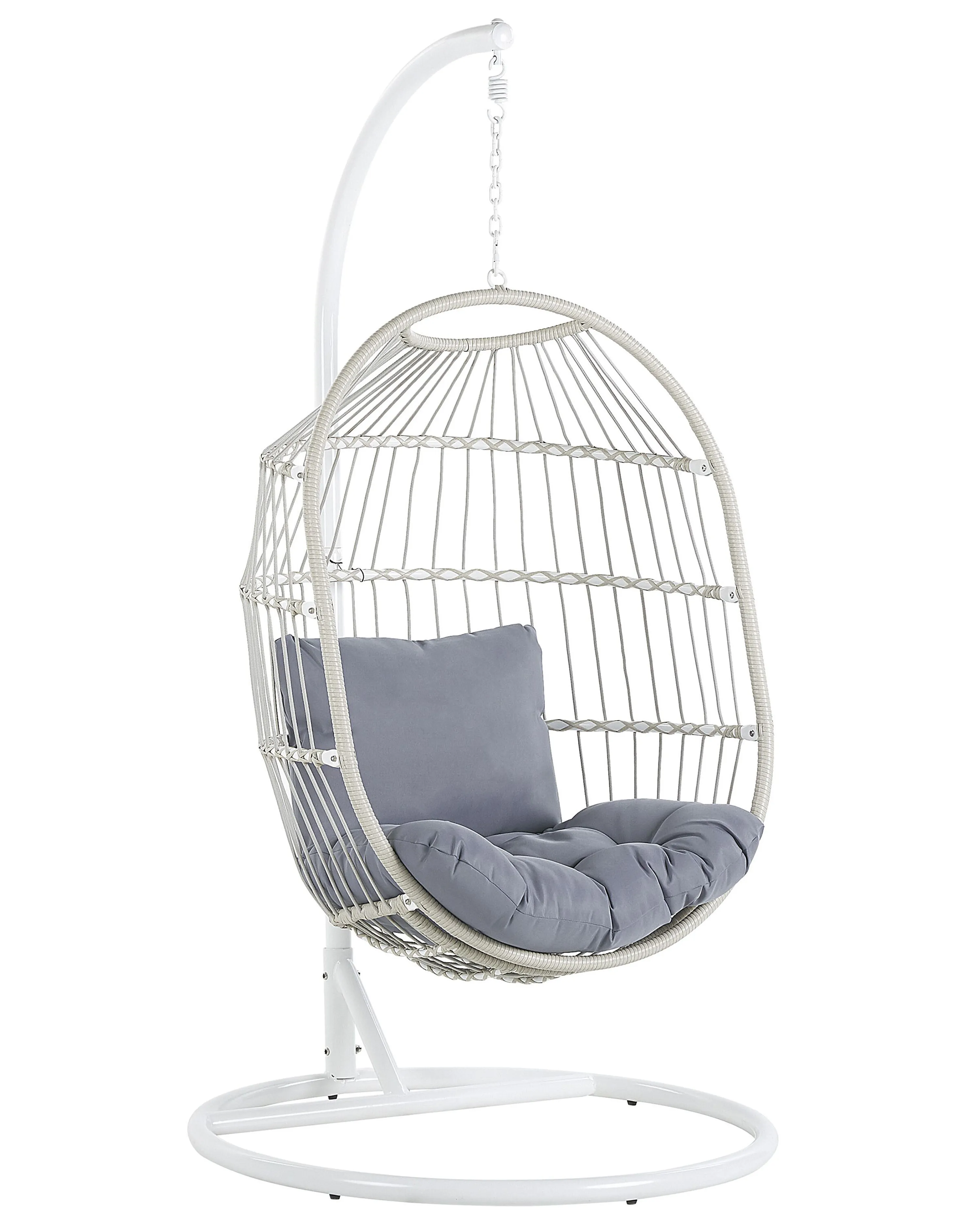 Hangstoel met standaard ALBA PE rotan Wit