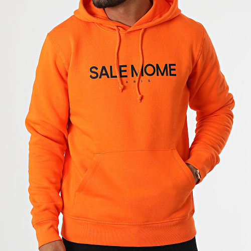 Sweat Capuche Nounours Orange Noir