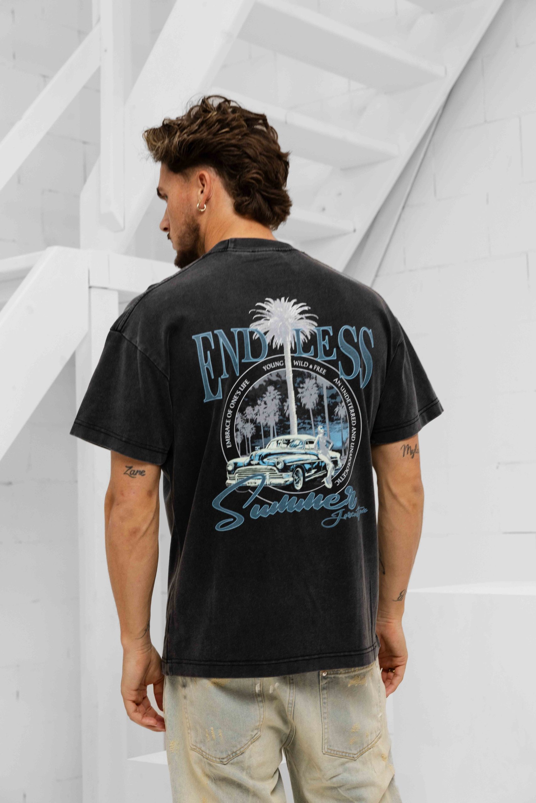 Jorcustom Endless Summer Loose Fit T-Shirt Heren Grijs