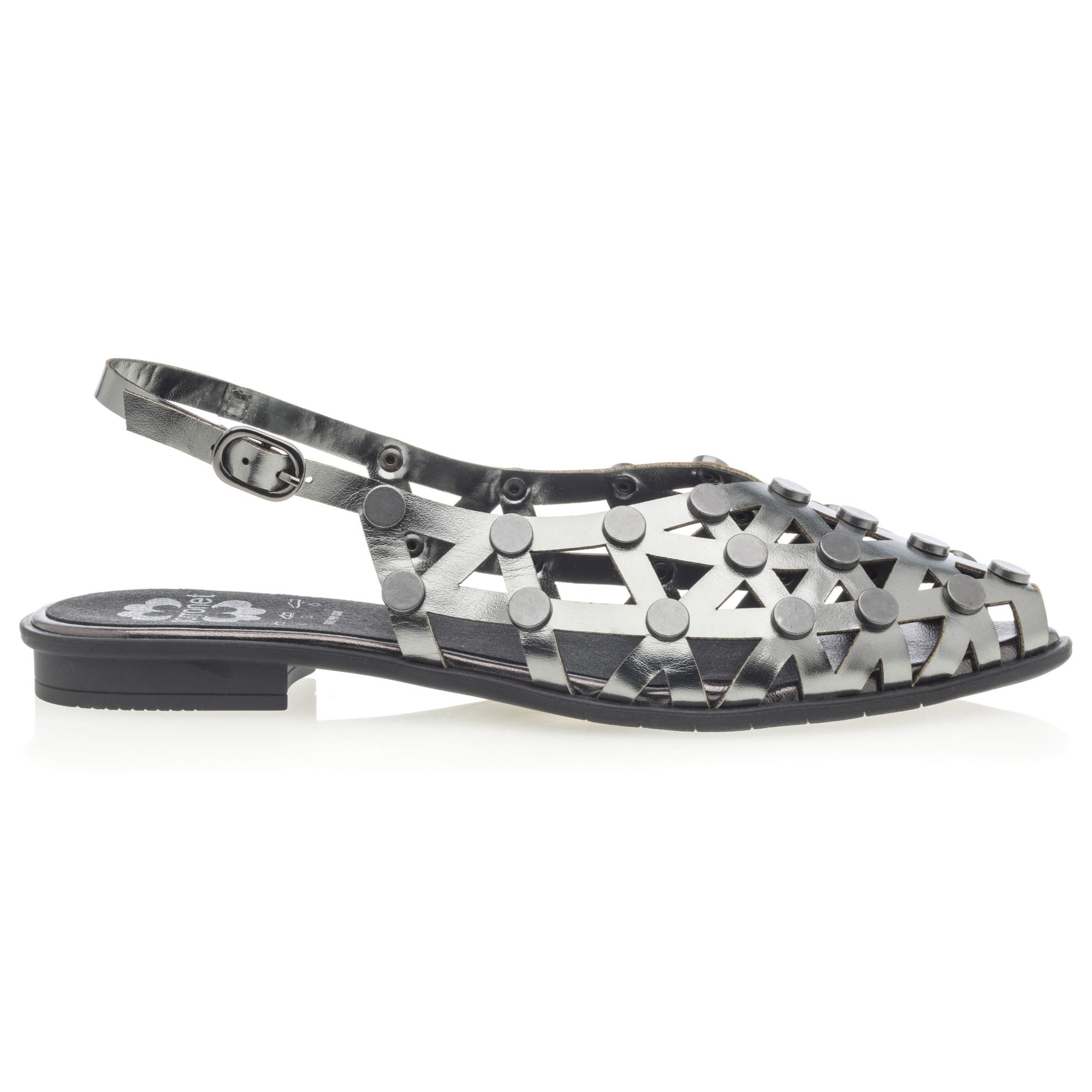 Escarpins avec bride arrière Femme en cuir plomb