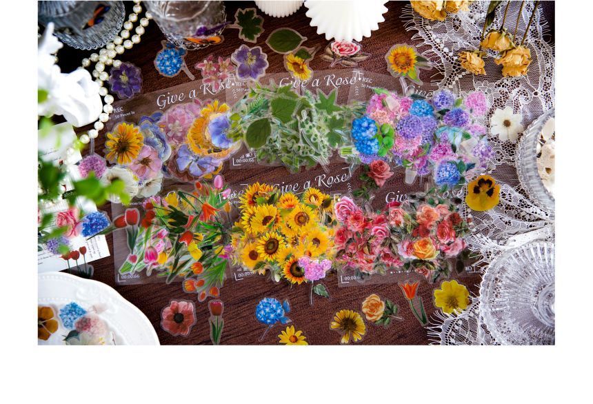 Jun's Journal - PET-sticker met bloemenprint (verschillende ontwerpen)